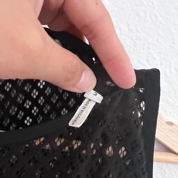 Sandro Black Rich Mesh Cutout Midi Dress 3 / L - Picture 6 of 10